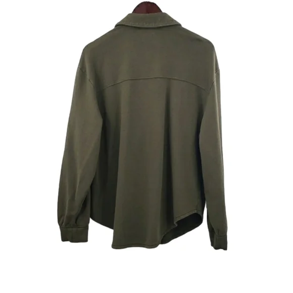 Treasure & Bond Dark Green Button Down Shacket - Picture 5 of 9